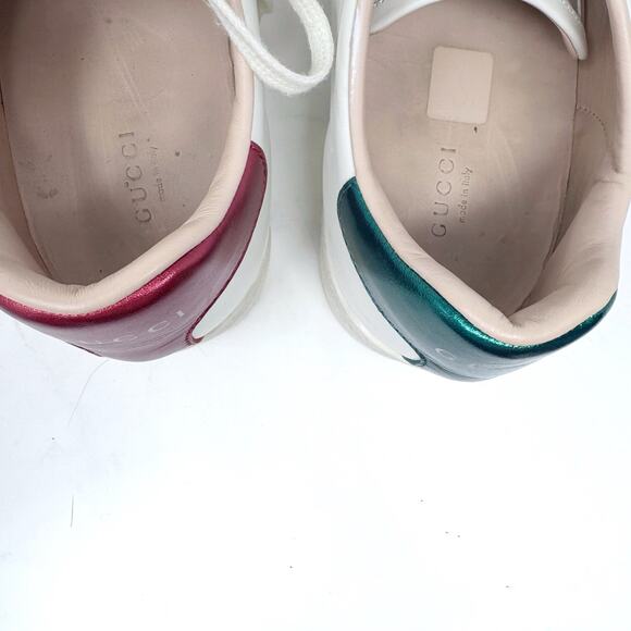 GUCCI Calfskin Web Bee Embroidered Womens Ace Platform Sneaker White EU 40.5 - Picture 8 of 15